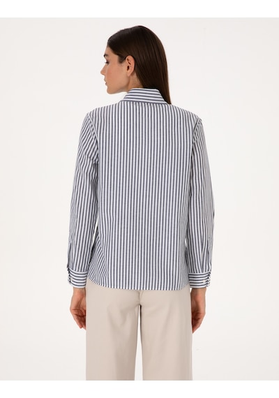 Pierre Cardin Kadın Lacivert Gömlek Desenli 50318226-vr033 Lacivert