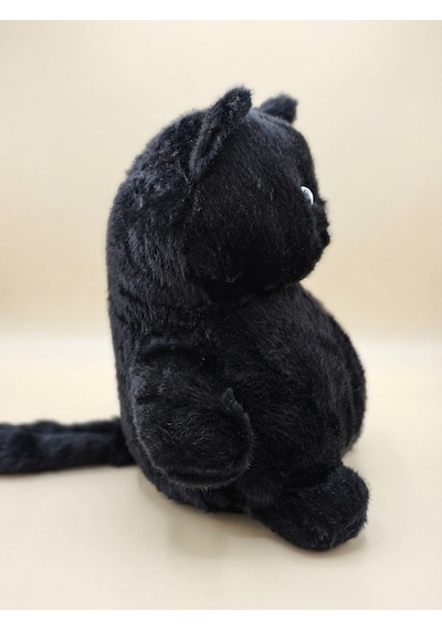 Peluş Pofuduk Kedi-30 Cm Siyah
