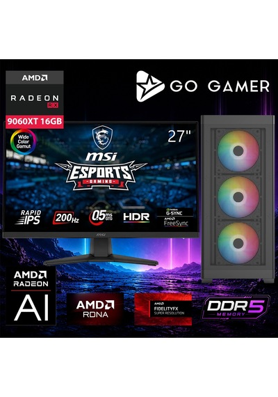 Go Gamer AE498D R7-8700F 32 GB 2 TB SSD RX9060XT 16 GB 27" Free Dos Oem Paket Masaüstü Oyuncu Bilgisayarı