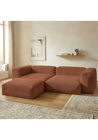 Relax Köşe Koltuk Takımı Sünger Koltuk Kanepe Divan Kiremit