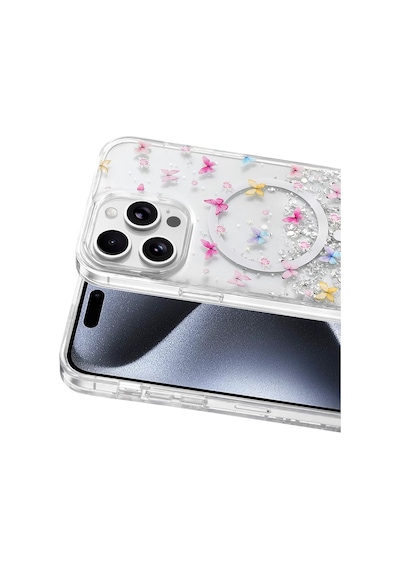 Onegif Apple İphone Uyumlu 15 Pro Max Misk Simli Magsafe Kapak - Desen 4