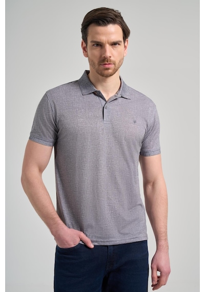 Siyah Kısa Kol Baskılı Pike Polo Yaka Cepsiz Esnek Casual Slim Fit Tişört 1011250151 Siyah