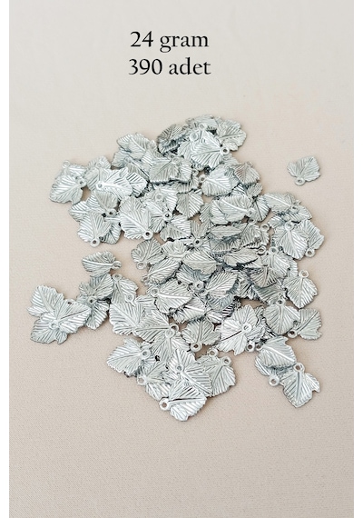 Oya Abiye Bileklik Kolye Pleksi Metalik Plastik Pul Gümüş Renk 24 Gram 390 Adet - Bnc567