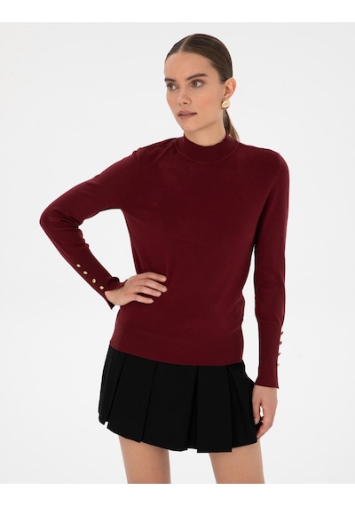 Pierre Cardin Kadın Vişne Kazak /triko 50310887-vr223 Vişne