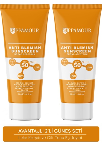 Appamour Blemish Güneş Kremi SPF50+ 2 x 50 ML