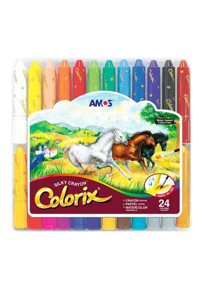 Amos Colorix Silky Crayon Üçü Bir Arada  Boya 24 Renk