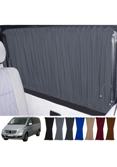 Pandami Mercedes Vito W639 5 Cam 2003-2014 Uyumlu Gri Raylı Oto Perde Takımı