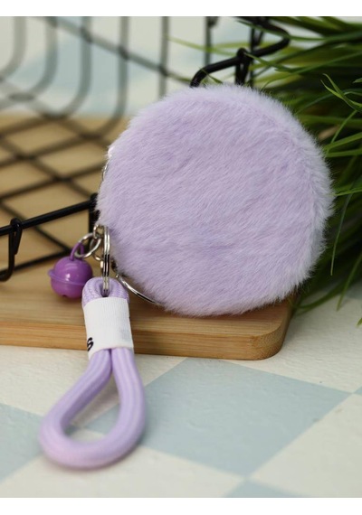 Peluş Cep Ayna Kedi Veya Ayı Figürlü Anahtarlık Lila