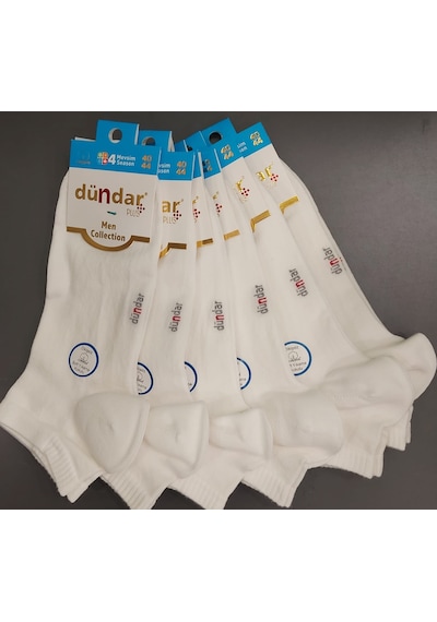 Dündar Çorap Dündar 0300 Erkek Penye Patik Çorap 12 Adet Beyaz