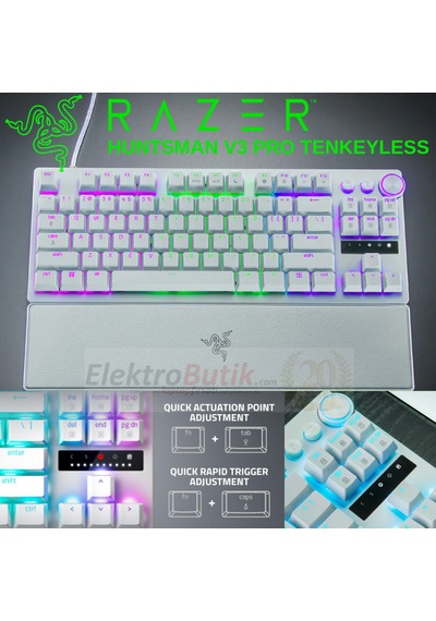 Razer Rz03-04981700-r3m1 Huntsman V3 Pro Tkl Beyaz Rgb Analog Optical Switch Kablolu Mekanik Oyuncu Klavyesi
