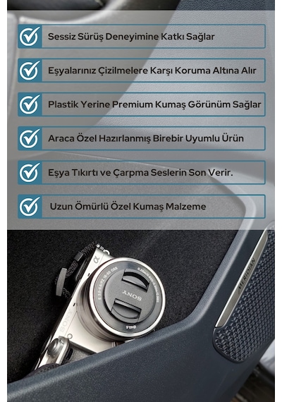 Togg T10f Sedan Konfor Seti - Araç İçi Eşya Ceplerine Özel Kumaş Kaplama Togg T10f Sedan
