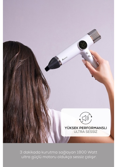 Karaca Hypersonic Saç Kurutma Makinesi D6 Water ION Beyaz Silver
