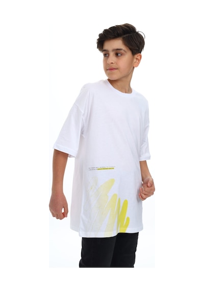 Toontoy Kids Toontoy Erkek Çocuk Boya Baskılı Tişört Yeşil