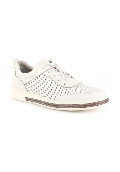 Lbr H1003 Erkek Deri Loafer Ayakkabı Lacivert Kırık Beyaz