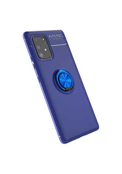 Newface Samsung Galaxy A91 / S10 Lite Kılıf Range Yüzüklü Silikon - Mavi