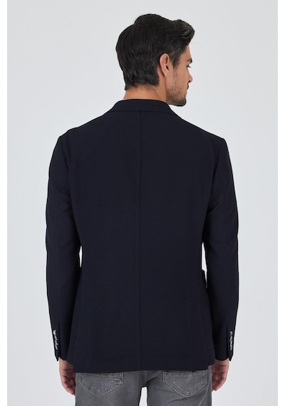 İmza Koyu Lacivert Mono Yaka Düz 2 Düğme Casual Esnek Slim Fit Ceket 1002250123 Koyu Lacivert