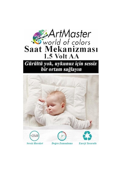 Duvar Saat Mekanizması 3 Adet 10 Mm Şaft Sessiz Saat Motoru Akrep Yelkovan Okul Deney Saat Yapım Seti Siyah