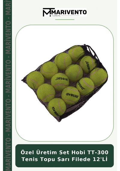 Özel Üretim Set Hobi Tt-300 Tenis Topu Sarı Filede 12'li