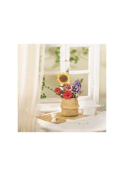 Ahşap Kır Buketi 3d Puzzle Ahşap Minyatür Maket Kiti Dıy Kendin Yap