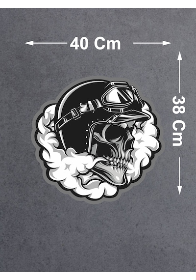 Kaptan Kuru Kafa Sticker - Araba Oto Motosiklet Karavan Sticker - 00015 40x38 Cm