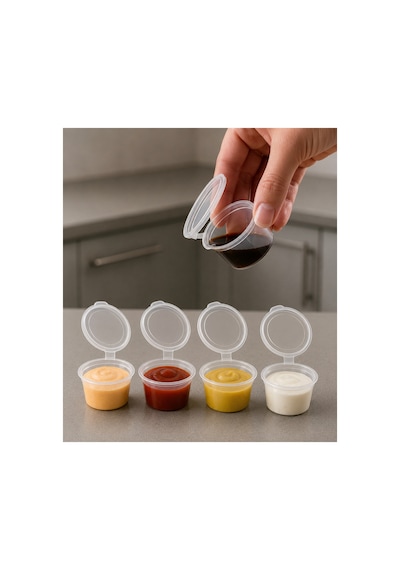 30 Cc Pp Sos Kabı 1000 Adet 1 Oz Plastik Sos Kabı Şeffaf - 913488318 Şeffaf
