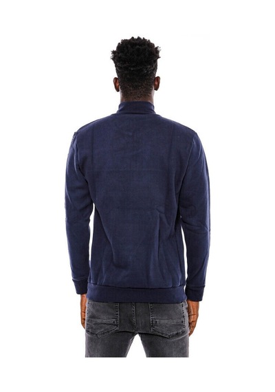 Wessi Lacivert Fermuarlı Baskılı Sweatshirt Lacivert