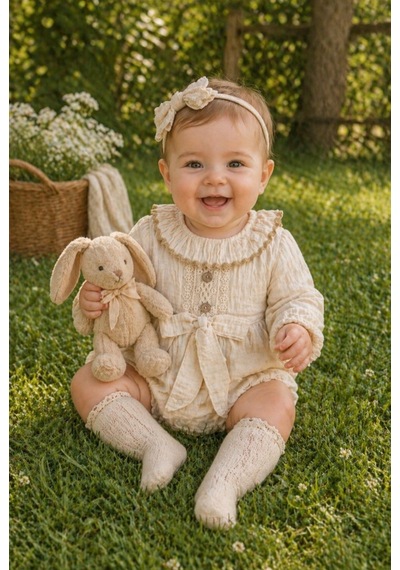 Sare Studıo Kız Bebek Müslin Tulum 4 Kat Müslin %100 Pamuk Özel Tasarım Butik Nakış Yaka Detaylı Çoraplı Set Bej Sare Studıo Kız Bebek Müslin Tulum 4 Kat Müslin %100 Pamuk Özel Tasarım Butik Nakış Yaka Detaylı Çoraplı Set Bej