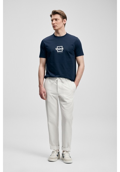 Lufian Thınk Modern Grafik T- Shirt Lacivert Lacivert 111020310100200