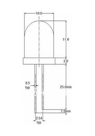 10Mm Sarı Led 10 Adet