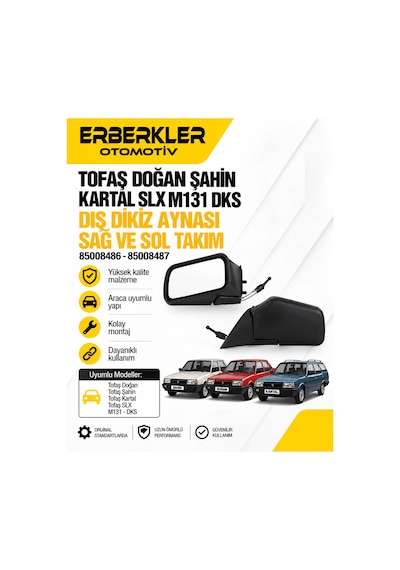 Tofaş Doğan Şahin Kartal Slx M131 Dks Dış Dikiz Aynası Sağ Ve Sol Takım 85008486 85008487 - Erb1998