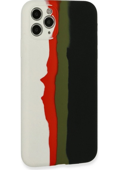 Gld-spt- Newface Apple Uyumlu iPhone 11 Pro Kılıf Ebruli Lansman Silikon - Beyaz-siyah