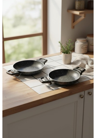 Athelas 3 Parça Tava Ve Sahan Seti Siyah 16-18-24 Cm Diğer