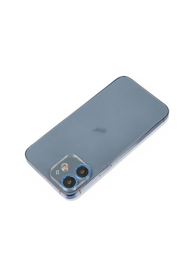 Apple, Uyumlu iPhone 12 Mini Shine Kamera Lens Koruma Cam - Mavi