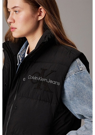 Calvin Klein Chenılle Monologo Vest Siyah