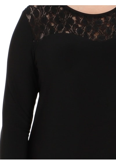 Nidya Moda Büyük Beden Kombinlielbise-4078Ds Siyah