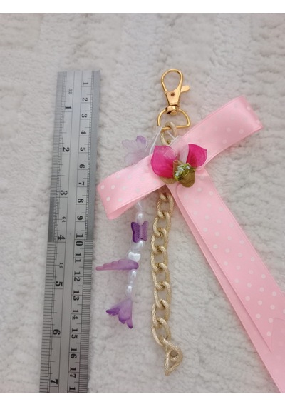 Wisheratelier Kurdela Detaylı Çanta Charmı Pembe
