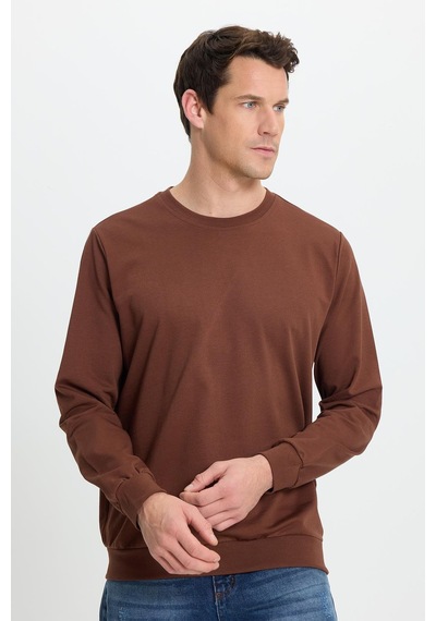 Tudors Erkek Relax Fit Rahat Kesim %100 Pamuk 2 İplik Bisiklet Yaka Kahverengi Sweatshirt-41519 Kahverengi Tudors Erkek Relax Fit Rahat Kesim %100 Pamuk 2 İplik Bisiklet Yaka Kahverengi Sweatshirt-41519 Kahverengi