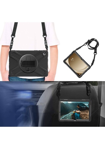 Samsung Galaxy Uyumlu Tab A9 Tablet Kılıfı 360 Standlı Zırhlı Kapak