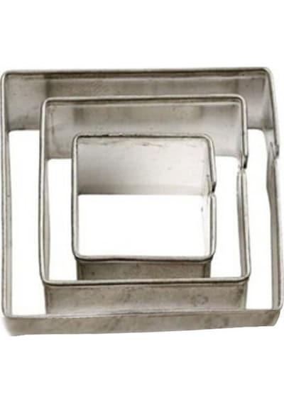 Kek Kurabiye ve Pasta Kalıbı Metal Kare 3 Lü Set 021