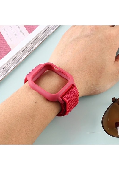 Ally Apple Watch Uyumlu 6-se-5-4 44mm / 3-2-1 42mm Kayış Kordon Kılıf Silikon- 5775
