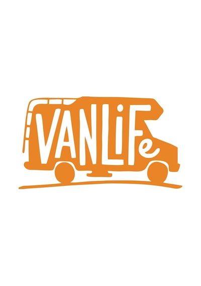 Vanlife Sticker 17x17 Cm Turuncu