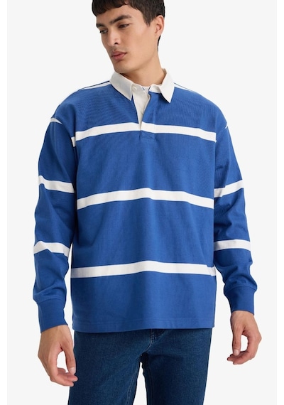 Defacto %100 Pamuk Çizgili Sweatshirt F9832AX26SP