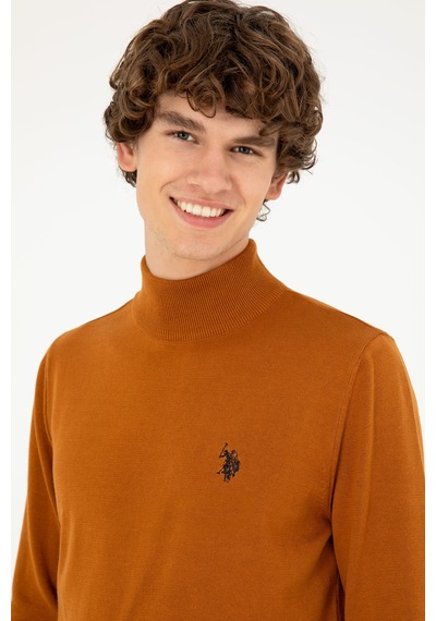 U.S. Polo Assn.  Erkek Slim Fit Yarım Boğazlı Coconut Basic Kazak 50293499-VR153