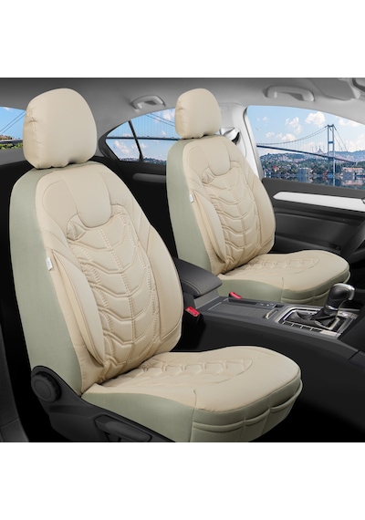 Opel Corsa B Lüx Deri Oto Koltuk Kılıfı Ön Arka Takım Classy Serisi Bej