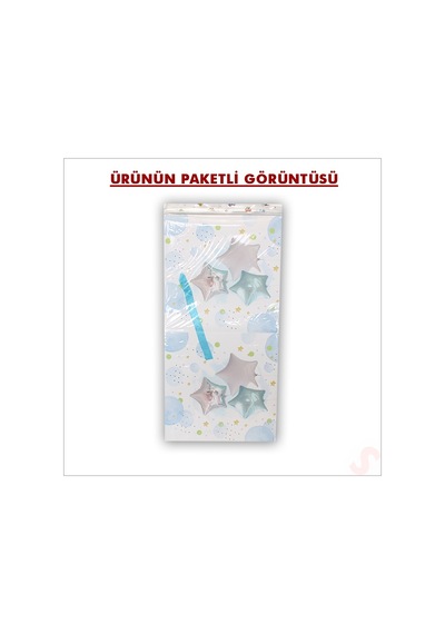 Kapaklı, Katlanır Demonte Karton Kutu, 30cm - Balon & Mavi