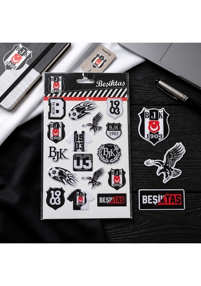 Bakgelal Beşiktaş Bjk Lisanslı Kabartmalı Sticker Seti 3d Taraftar Çıkartmaları Siyah Beyaz - 9052115025967 Siyah - Beyaz