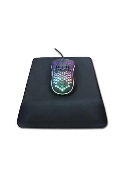 Lunatic Kare Siyah Bilek Destekli Mouse Pad Ergonomik Kaymaz Taban Oyun Ve Ofis İçin Fare Altlığı Suya Tere Dayanık