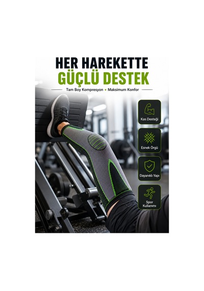 Diz Destekliği Fitness, Koşu Ve Antrenman İçin Kompresyon Dizlik Çok Renkli Çok Renkli