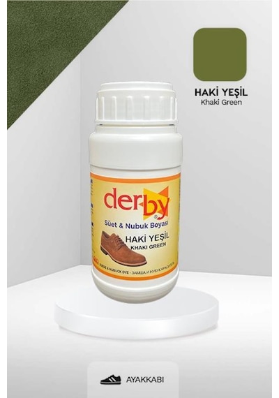 Derby Haki Yeşil Süet & Nubuk Deri Boyası 250 Ml / Süet Nubuk Ayakkabı Boyası