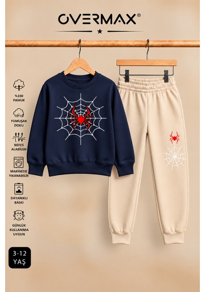Overmax Örümcek Ağ Baskılı Kapüşonsuz Sweatshirt & Eşofman Altı Takım 3-12 Yaş Lacivert-bej - 921070561 Lacivert-bej Overmax Örümcek Ağ Baskılı Kapüşonsuz Sweatshirt & Eşofman Altı Takım 3-12 Yaş Lacivert-bej - 921070561 Lacivert-bej